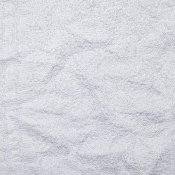 Ein einzelnes Tuch Frottee Weiß in Nahaufnahme